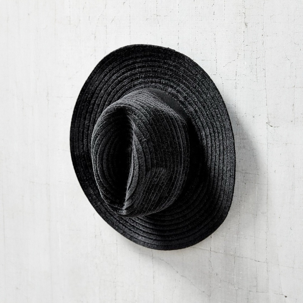 BDG Stitched Velour Panama Hat in Black: NWOT